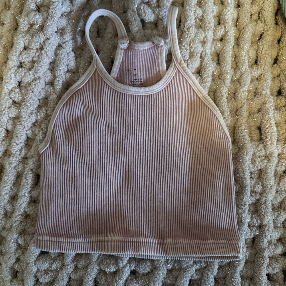 FP Movement by Free People Pink Ribbed Tank Top